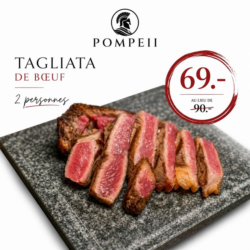 Tagliata de boeuf 2 personnes - Pompeii Restaurant