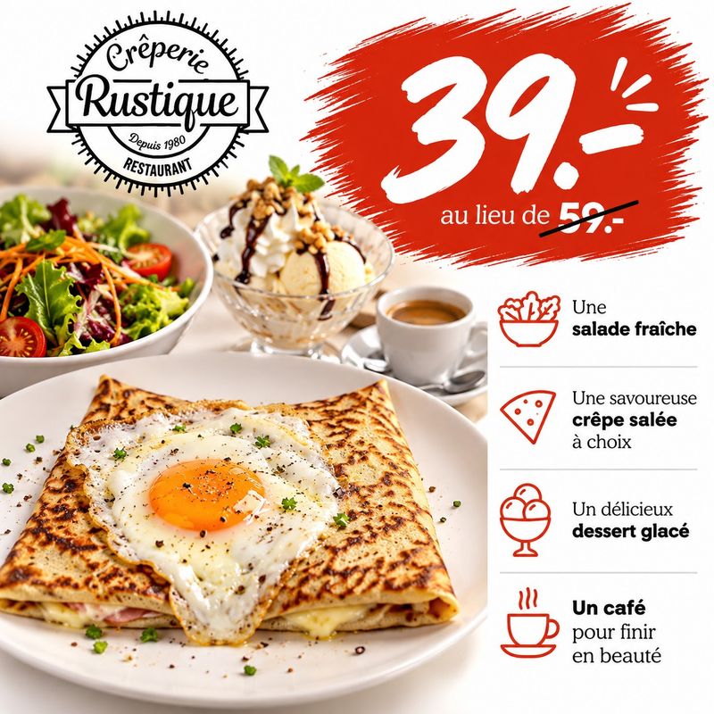 Menu Crêpes salées - Crêperie Rustique Sion