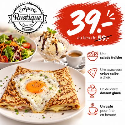 Menu Crêpes salées - Crêperie Rustique Sion