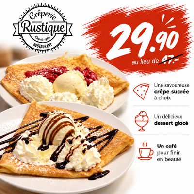 Menu Crêpes sucrées - Crêperie Rustique Sion