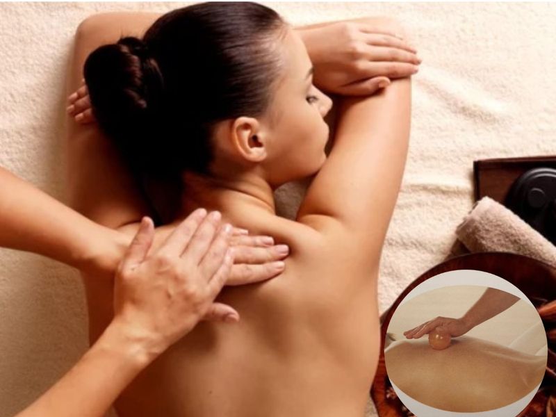 Massage du dos à la boule magique