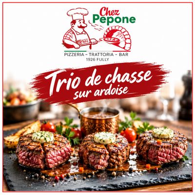 Trio de chasse sur ardoise - Chez Pepone