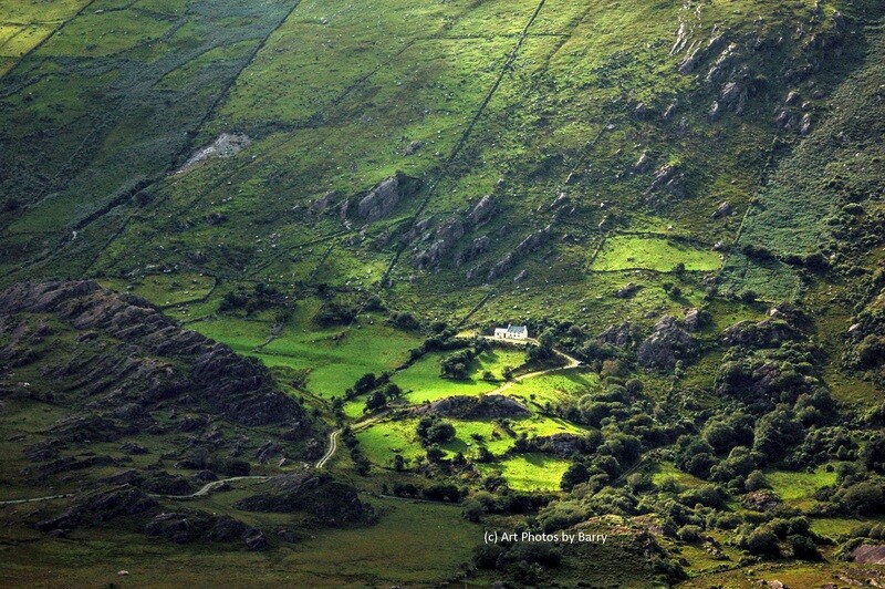Sunburst On Remote Cottage. Co. Kerry