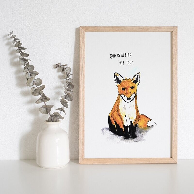 A4 poster Vosje - God is altijd bij jou!
