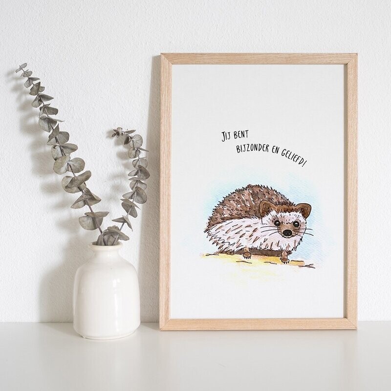 A4 poster Egel - Jij bent bijzonder en geliefd!