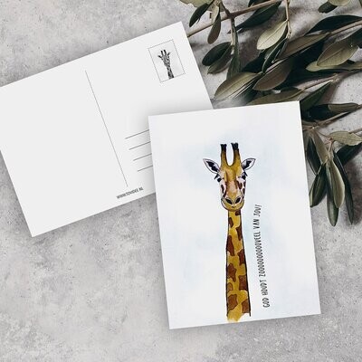 Ansichtkaart Giraf - God houdt zoooooooveel van jou!