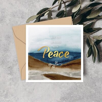 Luxe extra dikke kaart 'may you be filled with peace'