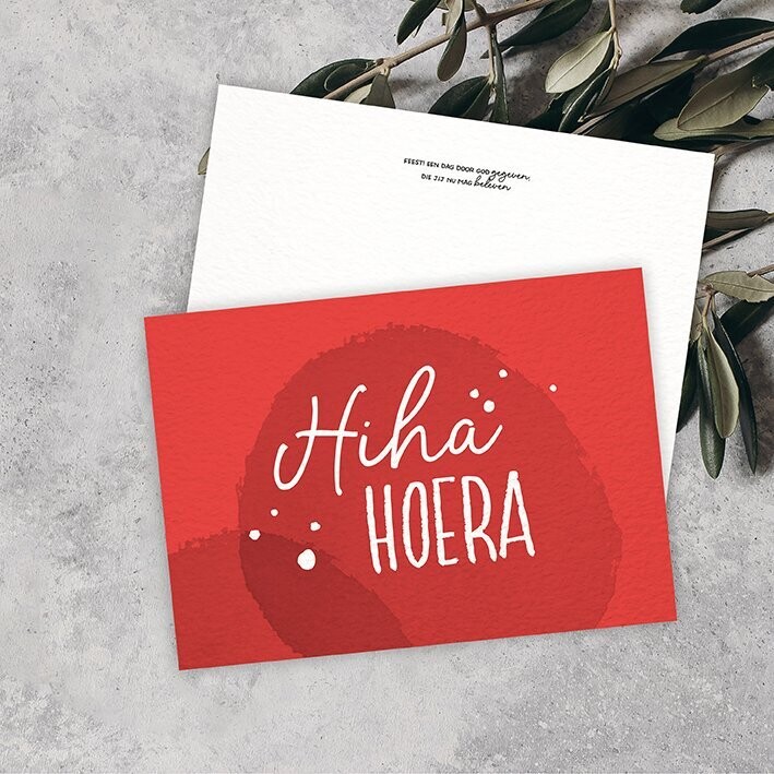 Kaart 'hiha hoera'  - de Zouwe Boezem