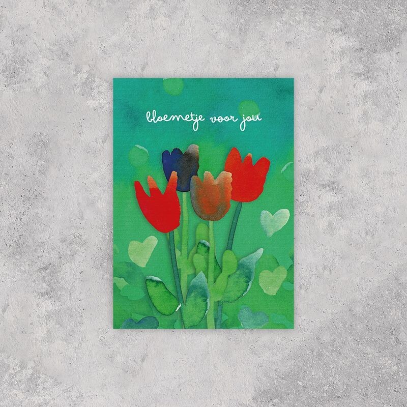 Kaart 'bloemetje voor jou' ecoline