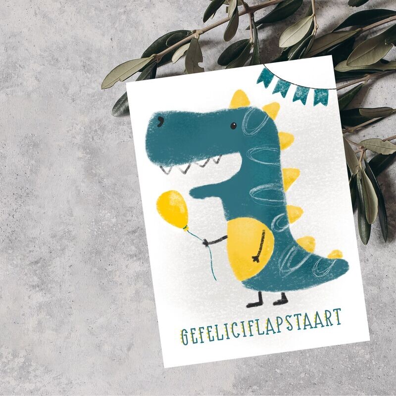 Kaart 'Gefeliciflapstaart' Dino