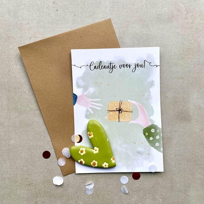 Cadeautje voor jou - met hartvormig koelkast magneetje