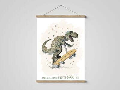 A4 poster 'Onze God is groot groter grootst' (Dino)
