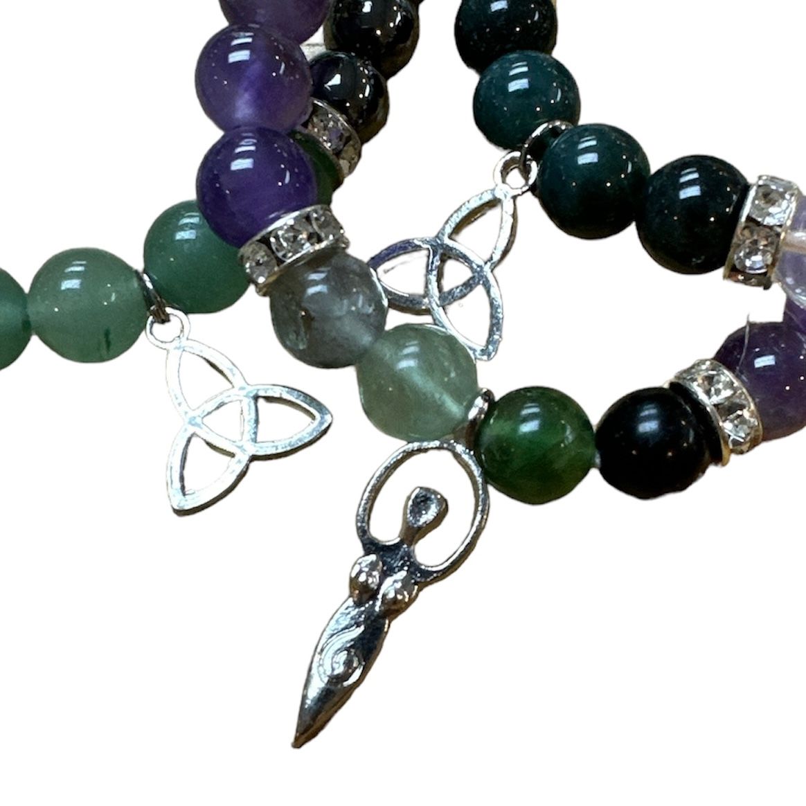 Gemstone Bracelets W/Charms