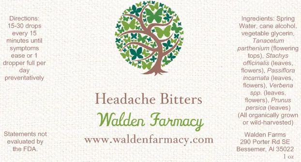 Walden Farmacy Headache Bitters 2oz
