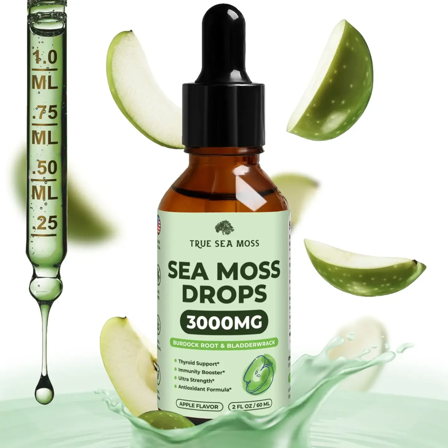 True Sea Moss Drops: Apple Flavor