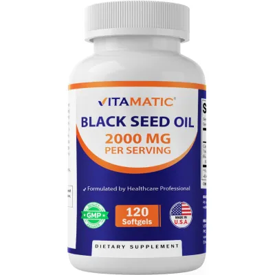 Black Seed Oil 1000mg - Vitamatic Black Seed Oil 1000mg - Vitamatic