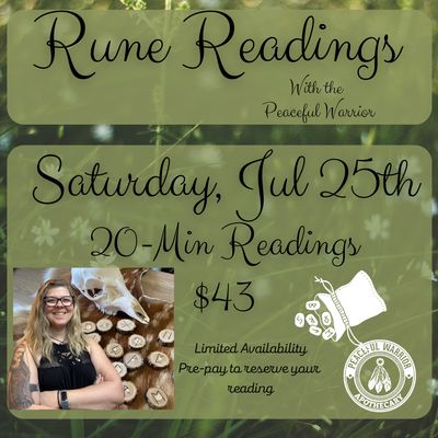 Rune Readings Saturday July 25th