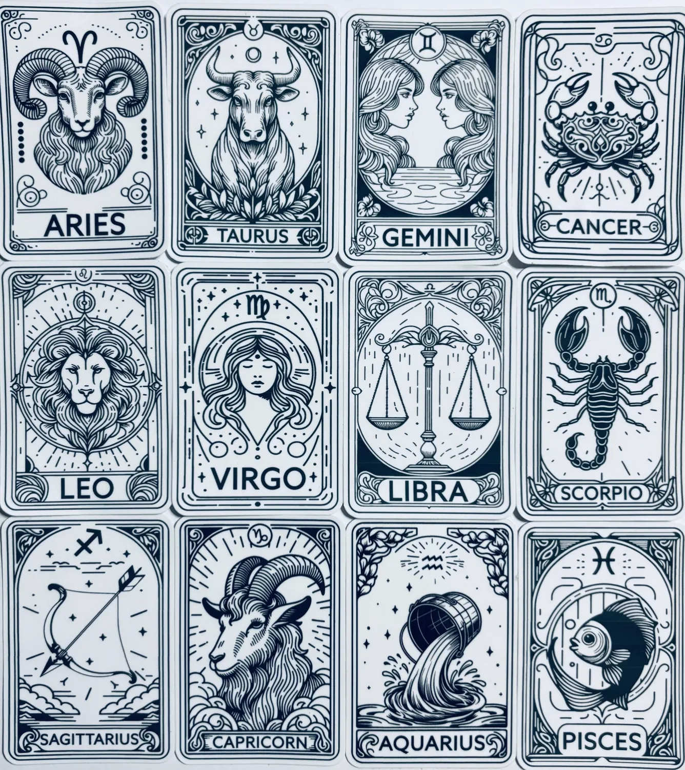 Zodiac Tarot Card Stickers