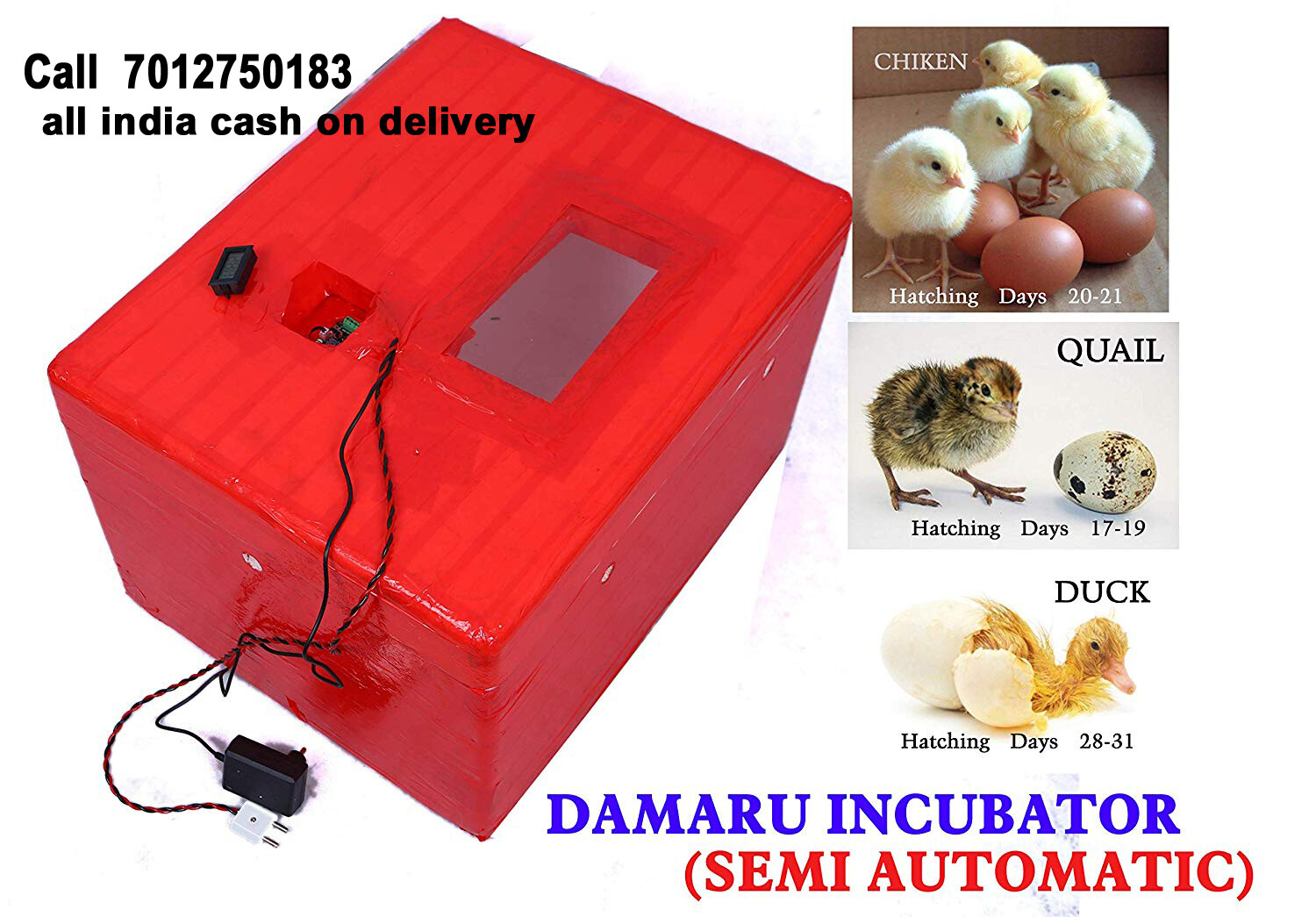 DAMARU 100 Egg Incubator/Chicken Ducks, Pigeons Quail Hatchery Machine for Eggs