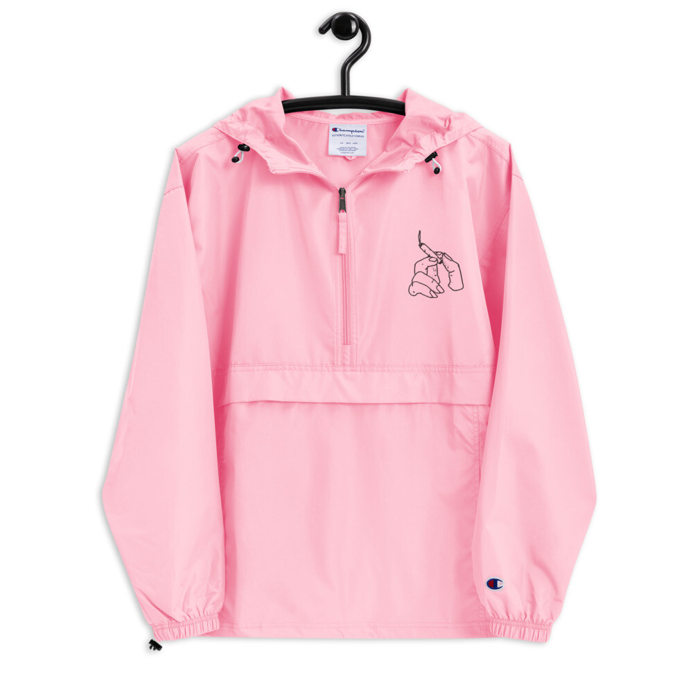 Embroidered Smoke Packablie Jacket
