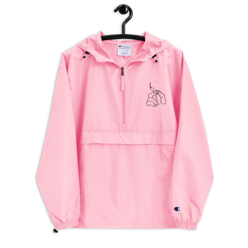 Embroidered Smoke Packablie Jacket
