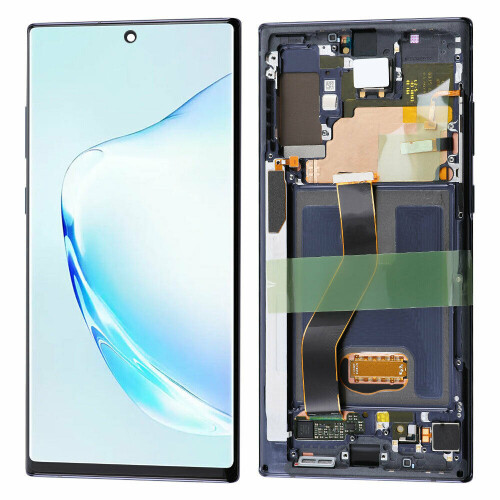 Samsung Galaxy Note 10 Ersatzbildschirm mit Rahmen Blau