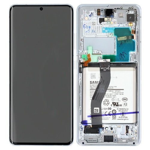 Samsung Galaxy S21 Ultra 5G Display + Rahmen Touchscreen inkl. Akku Phantom Silver