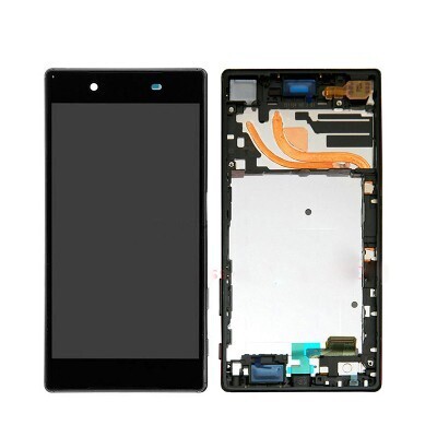 LCD-Bildschirm mit Rahmen für Sony Xperia Z5 Schwarz