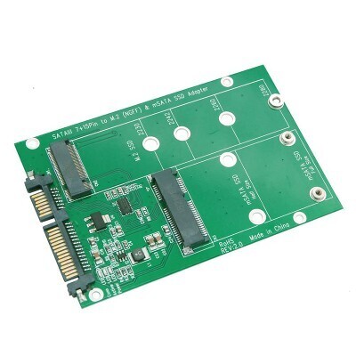 M.2 NGFF & mSATA SSD zu SATA 3 7+15 Pin Adapter Converter Card