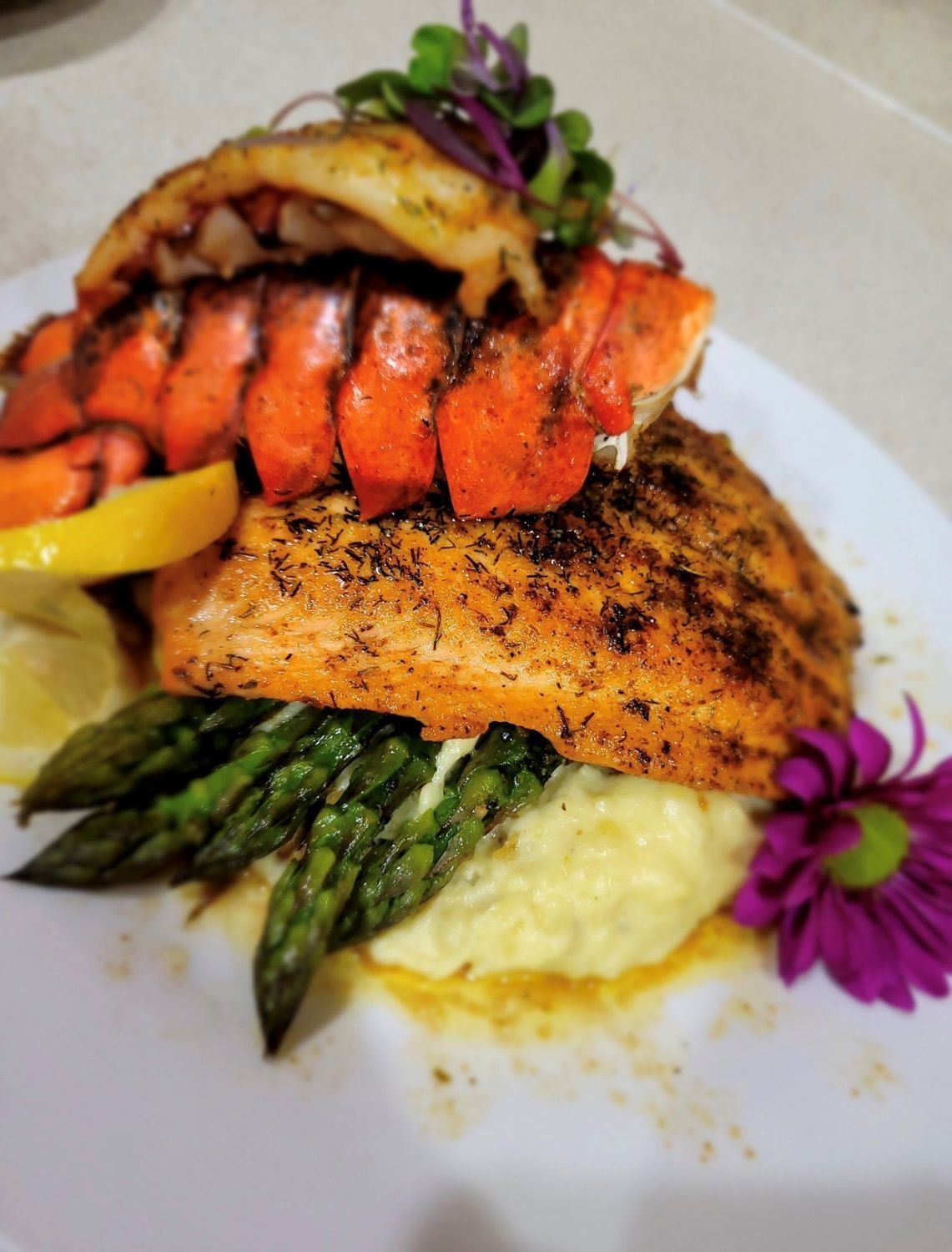 Lemon Butter Salmon &amp; Lobster
