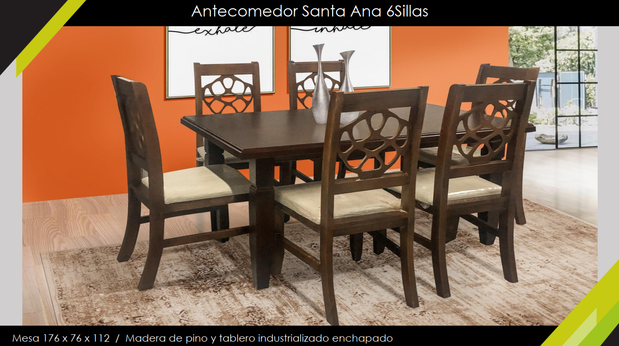 ANTECOMEDOR SANTA ANA DE 6 SILLAS