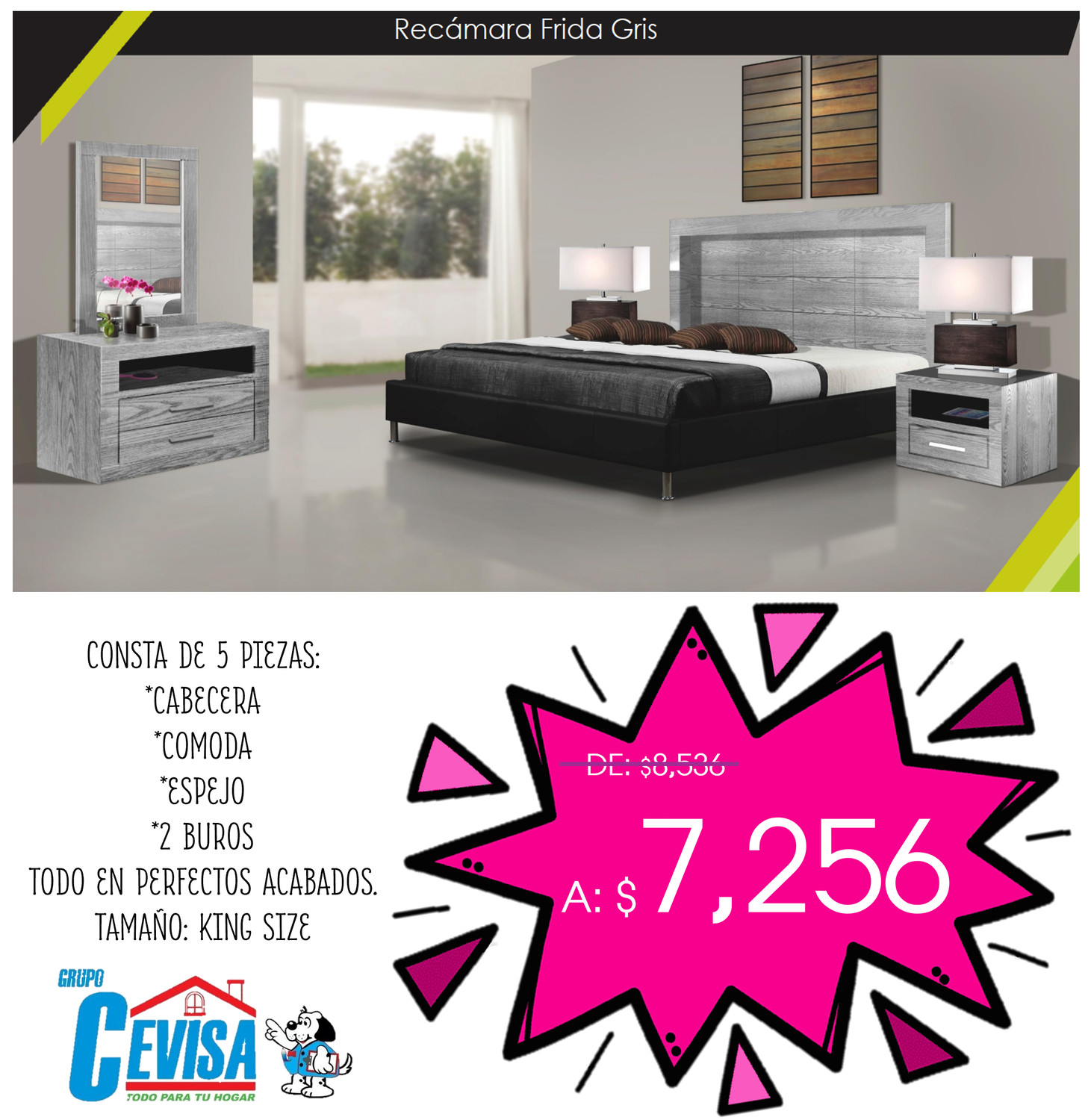 FRIDA KING SIZE GRIS