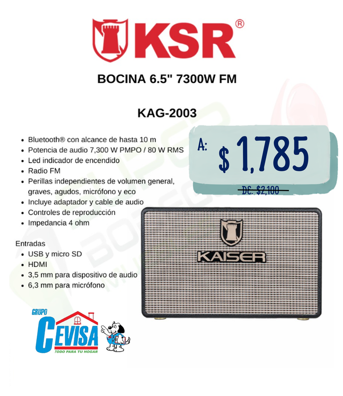 BOCINA KAISER KAG2003