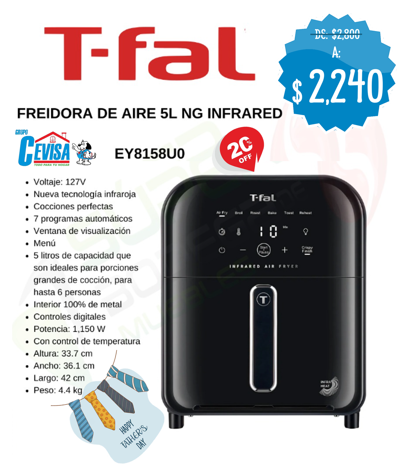 FREIDORA DE AIRE T-FAL EY8158U0