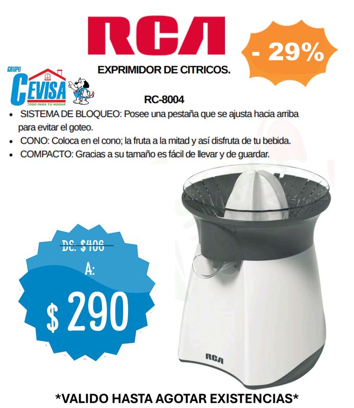 EXPRIMIDOR DE CITRICOS RCA RC-8004