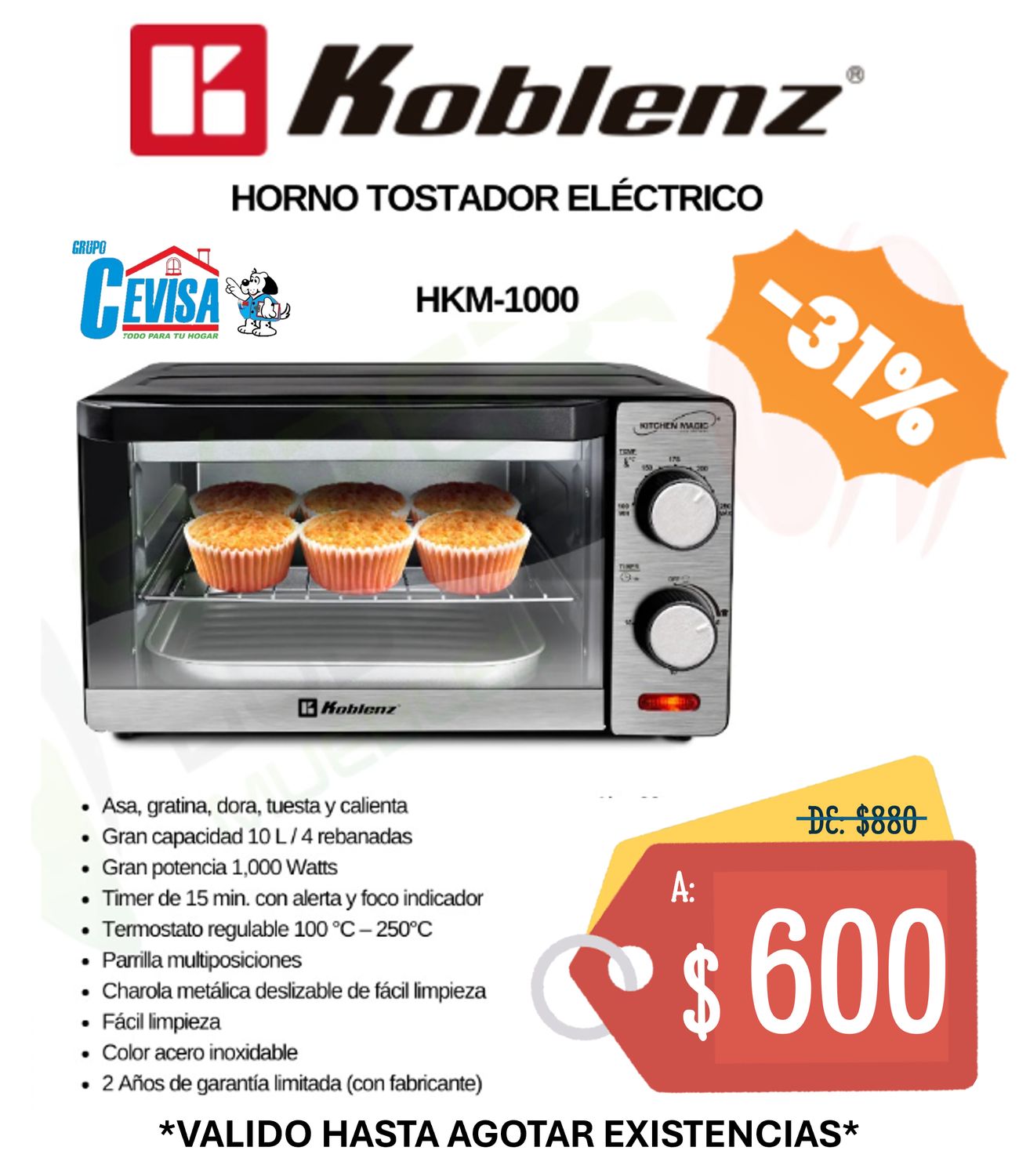 HORNO ELECTRICO KOBLENZ HKM-1000