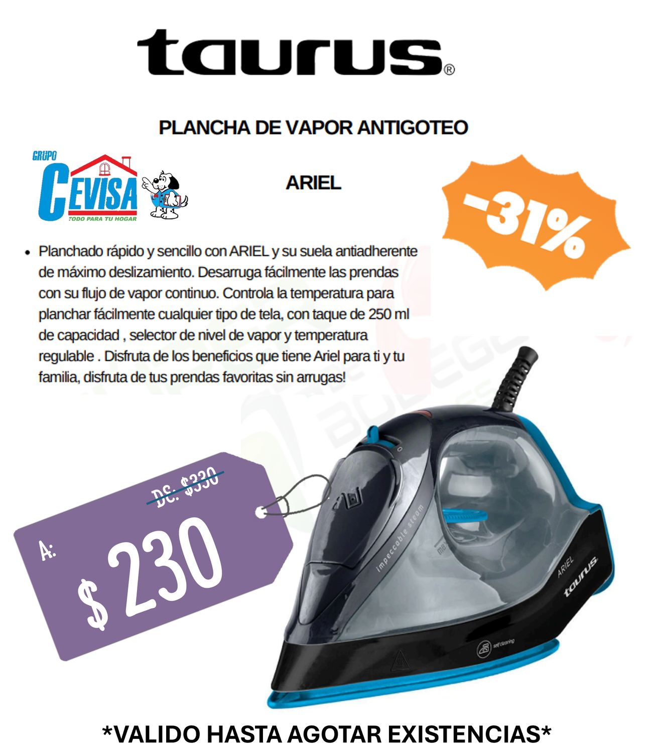 PLANCHA TAURUS ARIEL