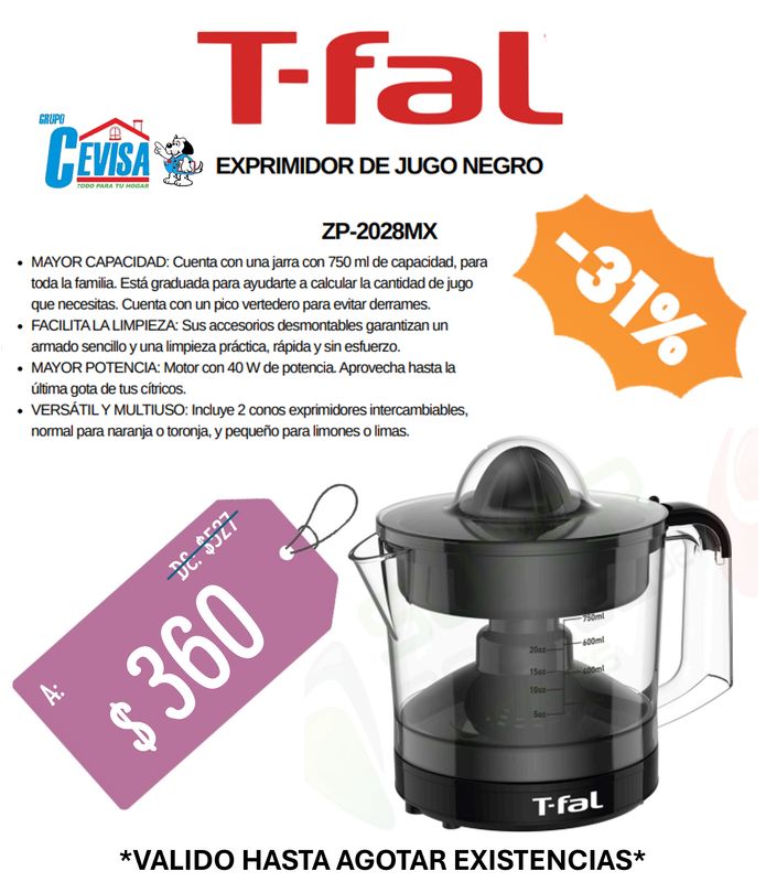 EXPRIMIDOR BASICO T-FAL ZP2028MX