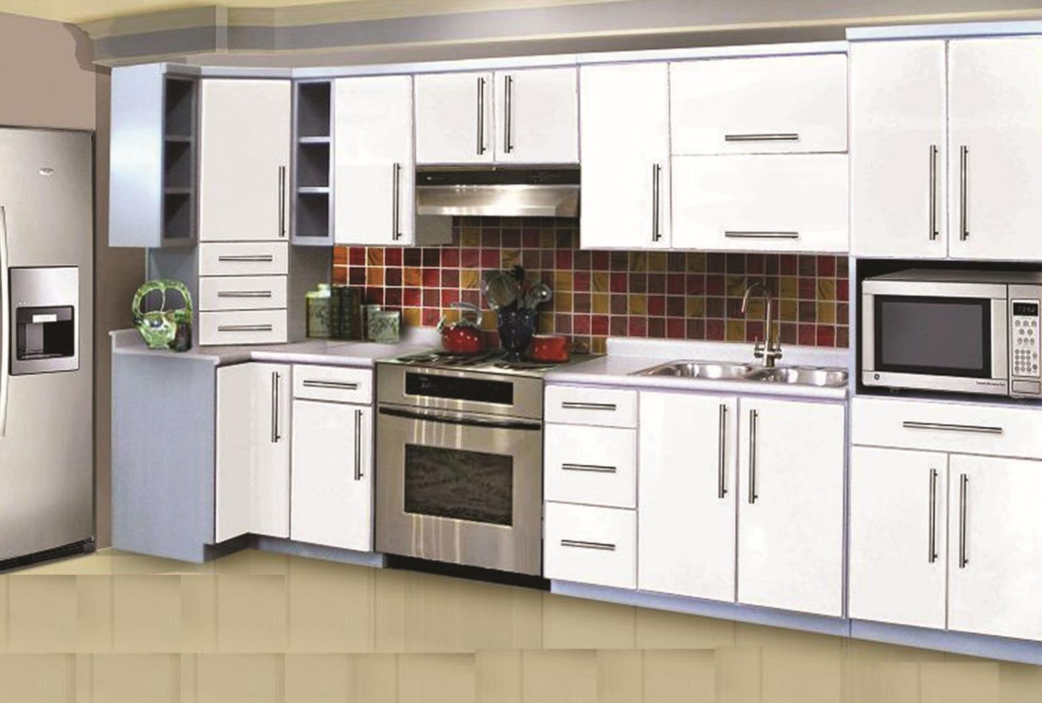 COCINA INTEGRAL OSAKA BLANCO DE 2.43 MTS