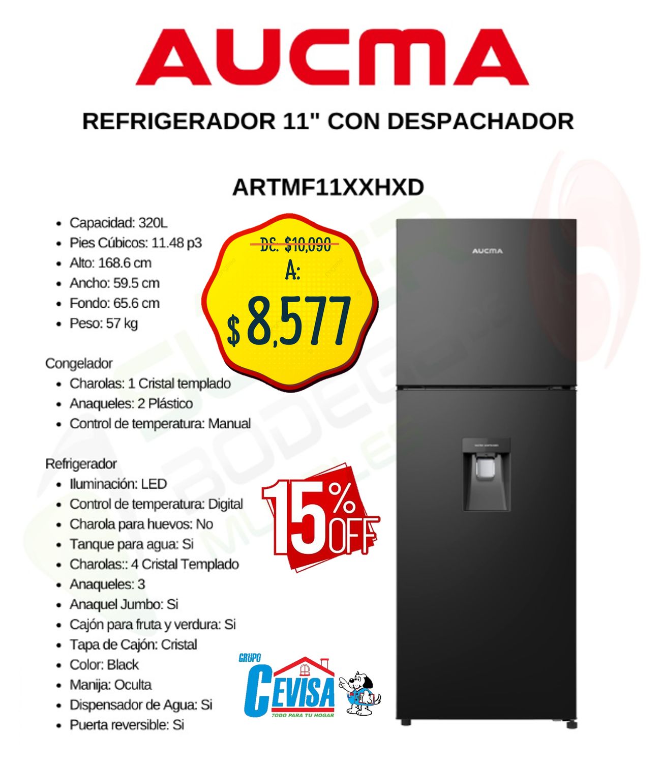 REFRIGERADOR AUCMA 11&quot; ARTMF11XXHXD