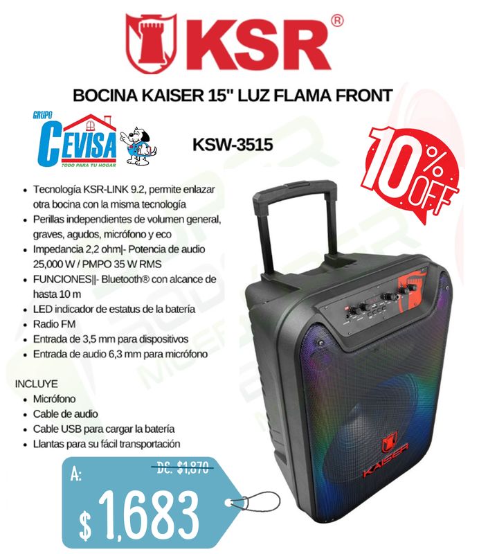 BOCINA KAISER KSW3515