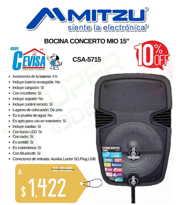 BOCINA MITZU CSA-5715