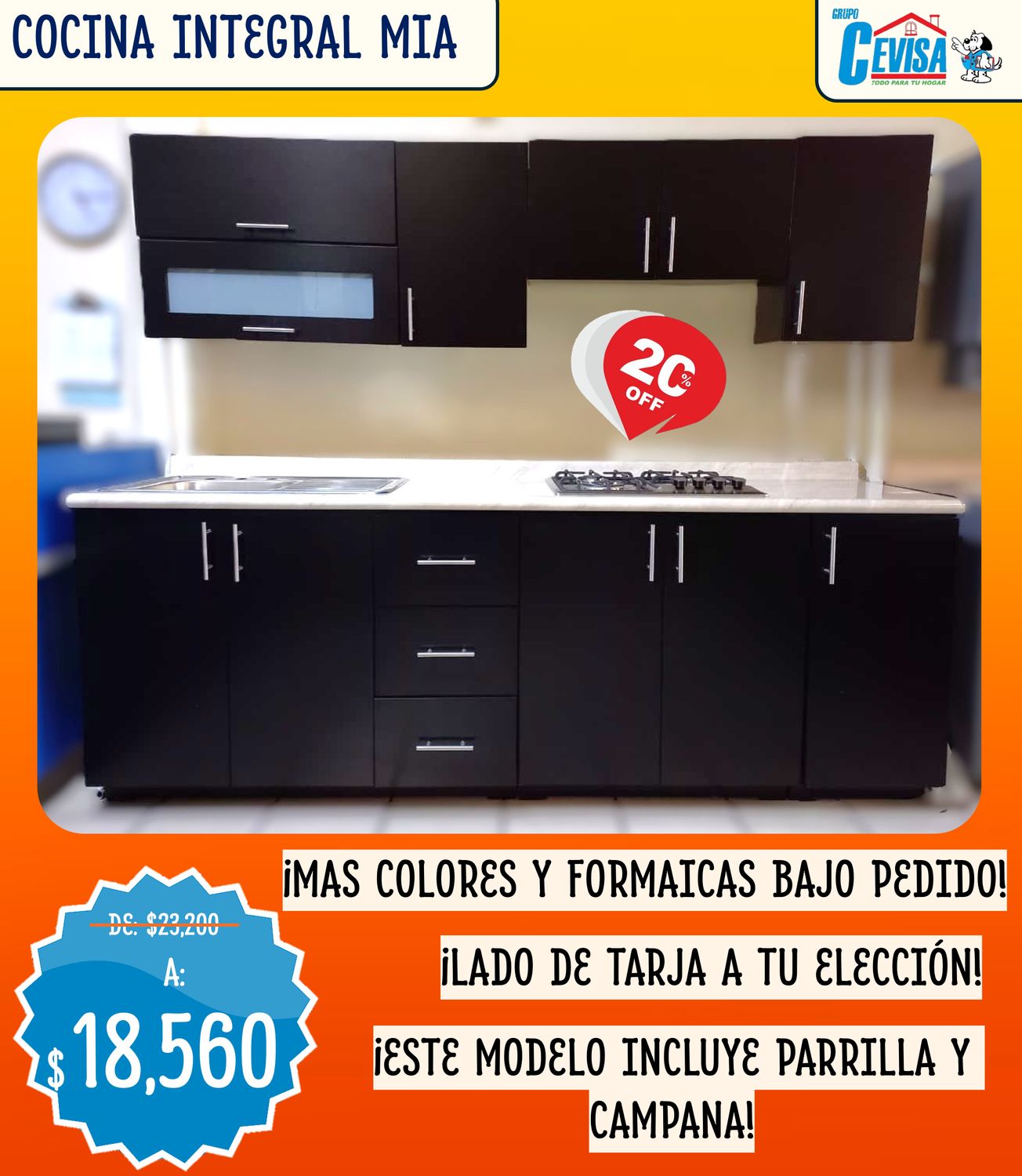 COCINA INTEGRAL MIA CORRIDA DE 2.40 MTS