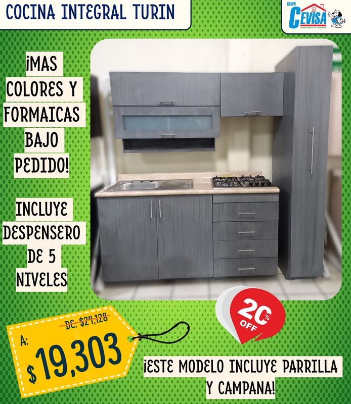 COCINA INTEGRAL TURIN DE 2 MTS