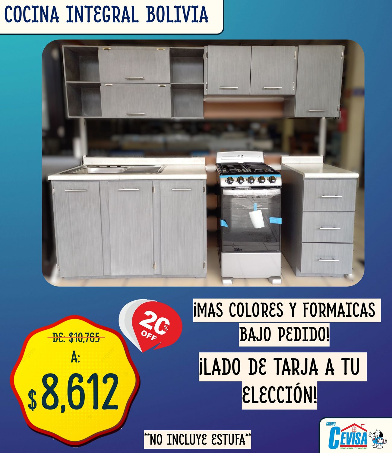 COCINA INTEGRAL BOLIVIA DE 2.40 MTS