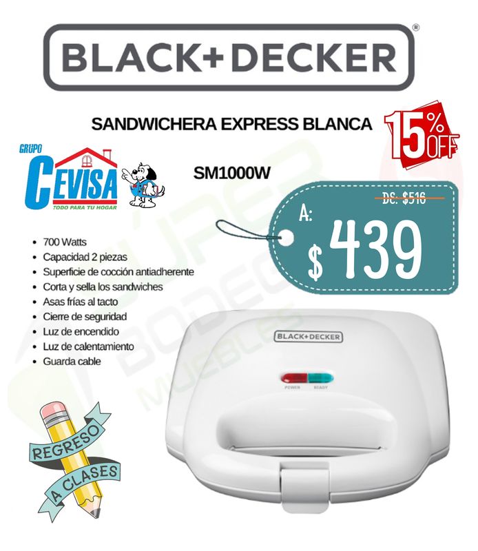 SANDWICHERA EXPRESS BLACK&amp;DECKER SM1000W