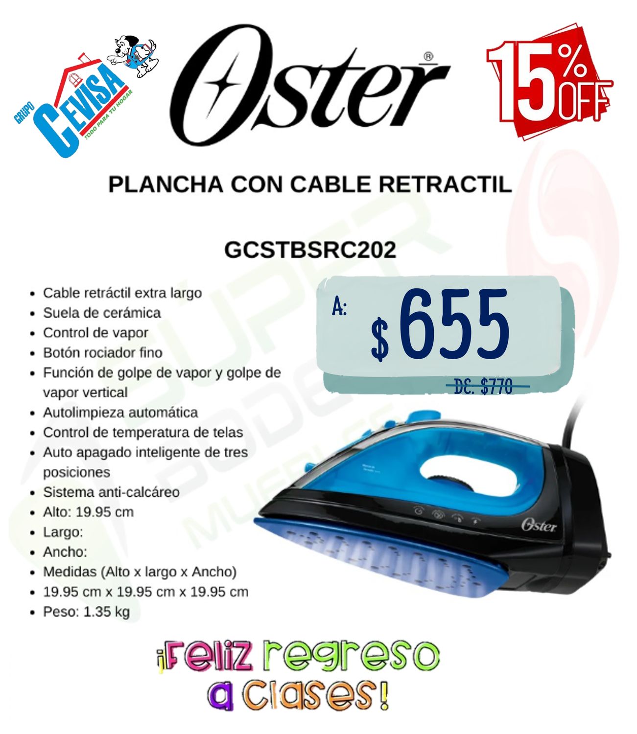 PLANCHA  OSTER GCSTBSRC202-13