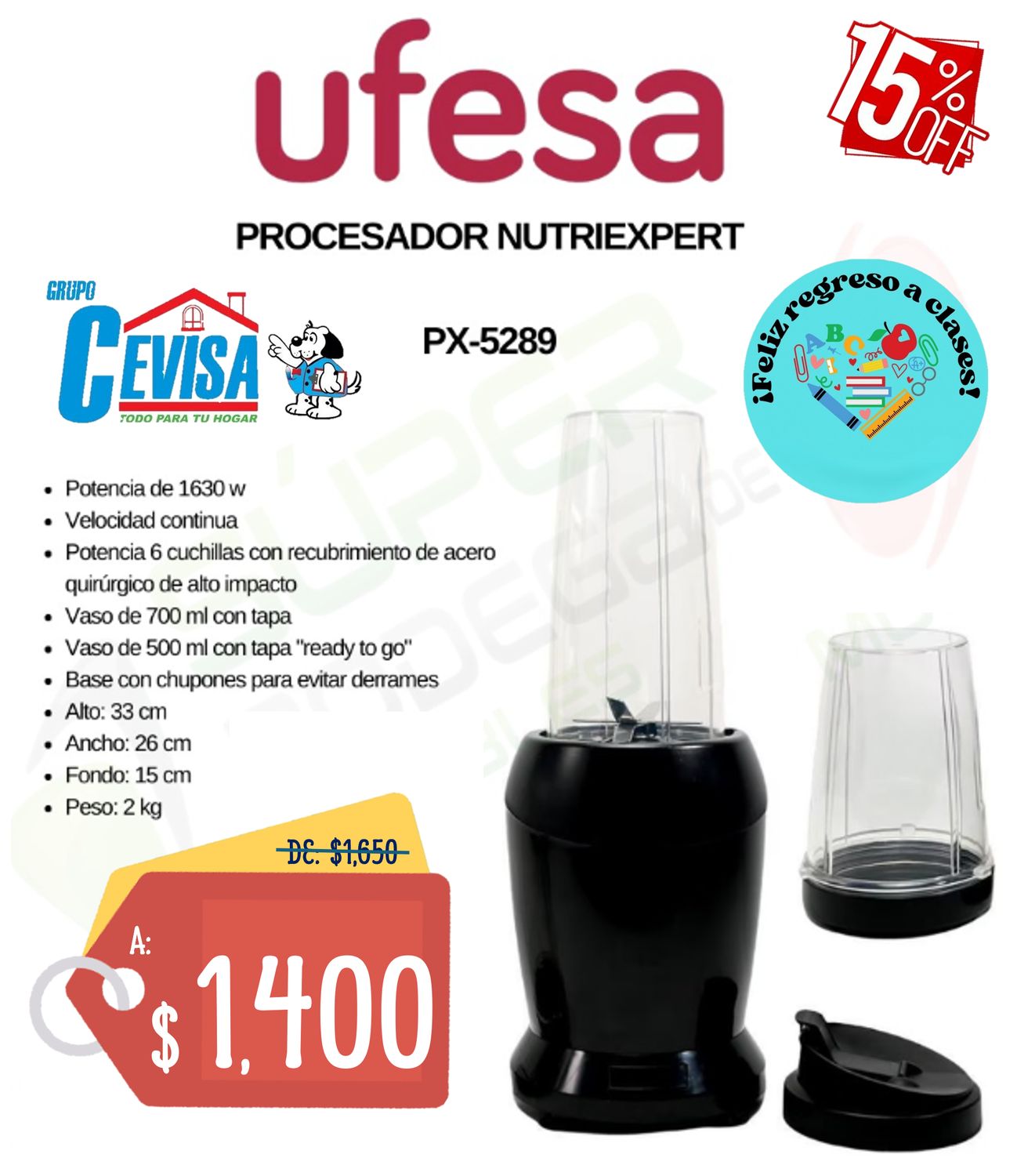 PROCESADOR NUTRIEXPERT UFESA PX-5289