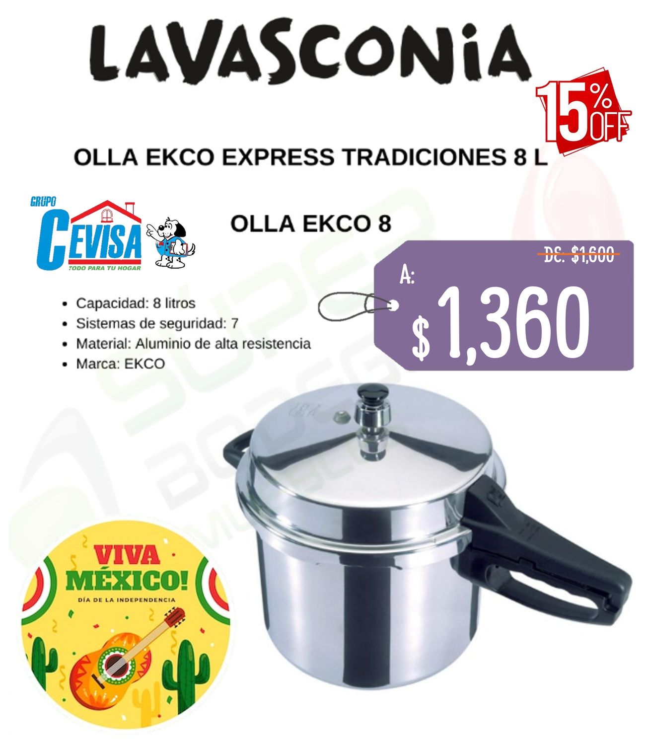 OLLA EXPRESS 8 L EKCO TRADICIONAL