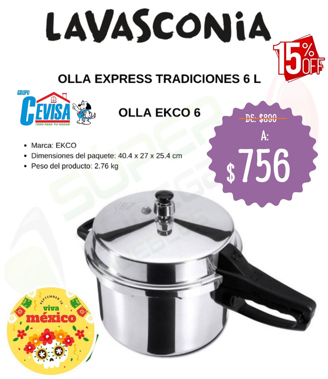 OLLA EXPRESS 6 L EKCO TRADICIONAL